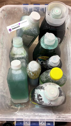 Replying to @elia 💜 ⚠️ TOXIC tote it is 🤭 but we all know I’m going to do the pine 🌲 next 🤫🤣 I had to add these few little toxic mixes I saved and if you want to see me make the TOXIC powder, just go to the last video on my backup page @Brandy’s Bubbles 🫧 Too. We are going to have to move to a bigger tote very soon 🤦🏾‍♀️ hope yall enjoy #fyp #greif #asmr #toxic #rubbingalcahol