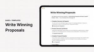 Write Winning Proposals | Guide   Template