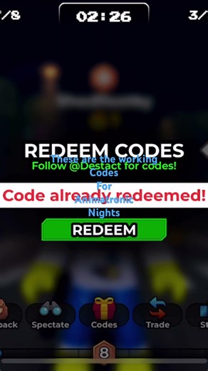 Working codes!! #fnaf #roblox