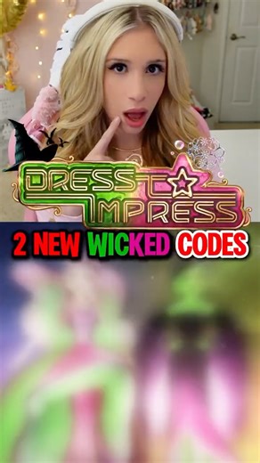 Lana Rae on Instagram: "Are You Excited To Use These 2 NEW “CODES” Coming to the DRESS TO IMPRESS WICKED UPDATE?! 🩷💚🩷💚"