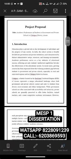 ignou mesp 1 dissertation proposal / IGNOU ma education dissertation how to make /IGNOU project work