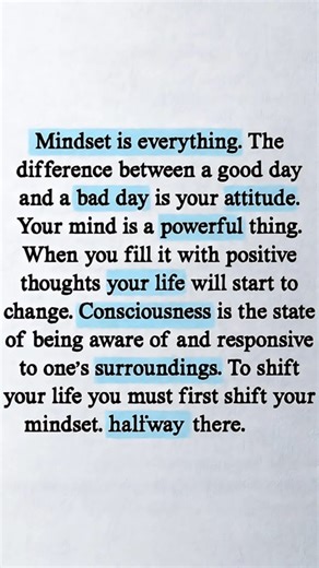 🌟 Mindset Is Everything Your attitude decides your day. Fill your mind with positivity and see your life transform. Shift your mindset — that’s where real change begins. ✨ #MindsetMatters #PositiveVibes #MotivationalQuotes #LifeLessons #InspirationDaily #GrowthMindset | EduSphere Academy