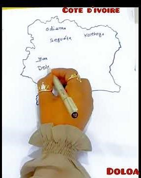 Comment dessiner la carte de la Côte d'Ivoire étape par étape##How to draw map of Ivory Coast step #