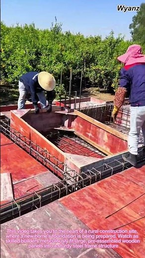 How to Install Wood Formwork for Rural House Foundation | DIY Concrete Mold