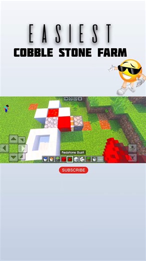 EASIEST COBBLE STORE FARM😱 || MINECRAFT #minecraft #shorts #viral #trending