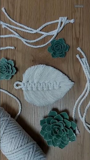 Makramee Blatt Feder #makramee #macrame #diy #basteln #macrametutorial #tutorial #crafts #werken
