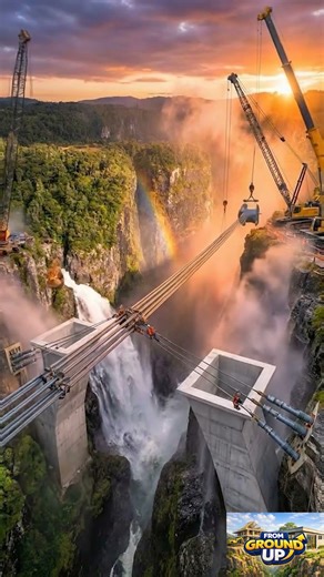 The Most Dangerous Bridge Construction You'll Ever See #timelapse #construction #engineering