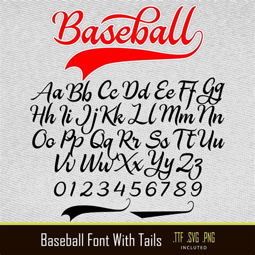Baseball Font Baseball Font With Tails Baseball Script Font Baseball Team Font Vintage Baseball Font Baseball Cursive Baseball Writing Font - Etsy