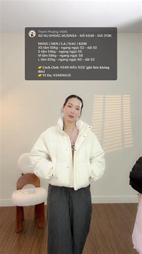 XUẤT HÀN XỊN Ạ 🇰🇷🇰🇷 GIÁ 💰 #319K 📏 BẢNG SIZE: XS tầm 50kg - ngang ngực 52 - dài 50 S tầm 54kg - ngang ngực 55 M tầm 58kg - ngang ngực 58 L tầm 62kg - ngang ngực 60 - dài 53 🎨 𝐔𝐏𝐃𝐀𝐓𝐄 MÀU VÀ SIZE CÒN: 𝐗𝐒 > DEN 𝐒 > HONG 𝐌 > DEN / BE / KEM 𝐋 > DEN / NAU 📩 CÁCH CHỐT: K546 MÀU SIZE (𝐠𝐡𝐢 𝐥𝐢𝐞̂̀𝐧 𝐤𝐡𝐨̂𝐧𝐠 𝐝𝐚̂́𝐮) 👉VÍ DỤ: K546NAUM THAM GIÁ NHÓM THÀNH VIÊN GIÚP E NHA ❤️ https://www.messenger.com/channel/phuongxuatchuan | Thanh Phượng VNXK