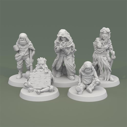 Beggars and Lepers Miniatures for D&D, Pathfinder, TTRPG 15mm-32mm - Etsy