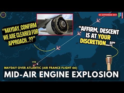 Air France A380 LOSES ENGINE COWLING over the Atlantic! #AF66