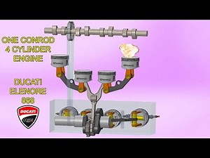 1 Con Rod with 4 Pistons 🤯 How Ducati Elenore 868 Engine Works in 3D