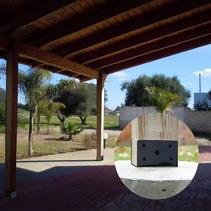 [Hot Item] Powder Coated Steel 6X6 Fence Post Base Bracket for Wooden Beam and Fence Post Anchoring