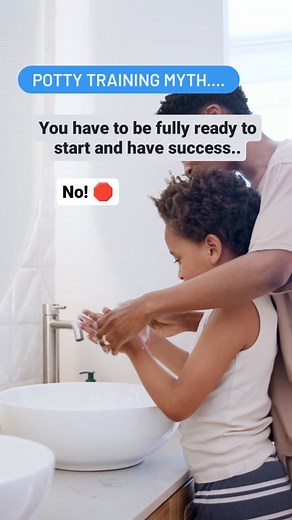 Potty Training Myth... You have to be fully ready and stop life for multiple days to just "get it done" False! And... This can actually lead to more starting and stopping or being half potty trained Instead, set your child up for success by practicing, Going into the bathroom Sitting on the toilet happily Identifying reinforcers Helping them follow simple directions Pulling pants up and down Practicing hand washing to independence Need help with these skills and how to potty train? Tell me below