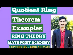 Quotient Ring || Factor Ring || Examples || Theorem || Ring Theory By MATH POINT ACADEMY