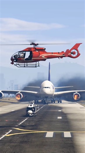 Terrifying Moment! Pilot Quick Safe A Helicopter During Airbus A380 Emergency Landing Gtav