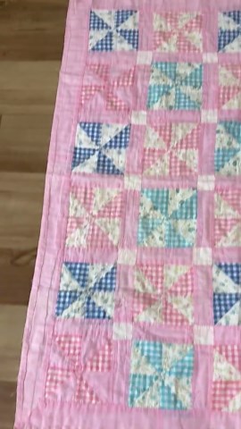 Vintage Pinwheel Pattern Pink Baby Quilt: Hand Sewn (46" X 39") - Etsy