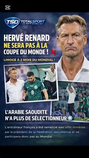 Hervé Renard sacked by Saudi Arabia two months before the World Cup