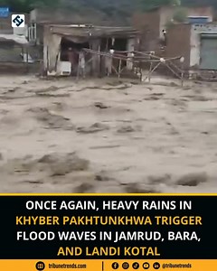 A video shows strong flood water in Khyber’s Jamrud, Bara and Landi Kotal after heavy rainfall. The fast-moving water has once again caused damage in the area, creating problems for local people. Disclaimer: This video is shared from social media for information only. Tribune Trends does not promote panic or misinformation. #Floods #Jamrud #Bara #LandiKotal #Khyber #Pakistan #TribuneTrends #HeavyRain #FlashFloods #BreakingNews #PakistanFloods #pakistannews #Tribunetrends | Tribune Trends