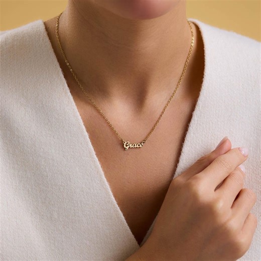 Custom Script Name Necklace, Personalized Letter Pendant, Signature Style Jewelry, Minimal Chain Necklace, Elegant Custom Word Gift - Etsy