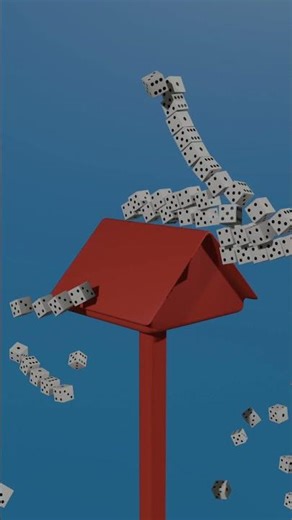 Surreal Dice Tower Loop ✨🔁 | Colorful 3D Motion & Satisfying Geometry