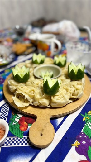 Uzbek Manti 🇺🇿 Traditional Steamed Dumplings You Must Try! 🤤 #shortsfeed #foodshorts