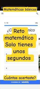 Quiz trivia examen de matemáticas básicas