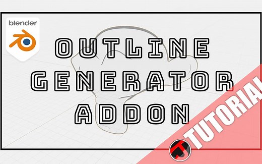 iBlender中文版插件 Outline Generator 轮廓线生成器 Blender教程