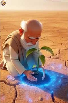 A magical tree that grew in the dry desert 🌳#ai #aivideo #shorts