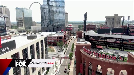This aerial footage of Busch Stadium and Ballpark Village is courtesy of DroneFOX, powered by the Bommarito Automotive Group. | Fox2Now