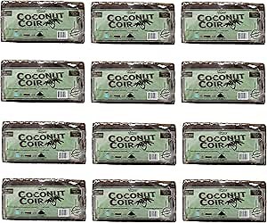 Viagrow VCCB650-12 Coco Coir, 12 Pack, Makes 2 Gallons / 7.5 Liters / 8 Quarts, 650g Brick