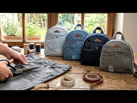 Don't Throw Away Old Jeans Until You See This! 👖 The Easiest DIY Mini Denim Backpack Anyone Can Sew