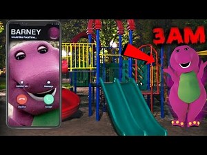 calling evil Barney on FaceTime at 3AM! (SCARY)