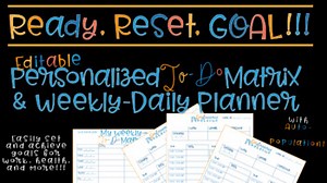 Ready, Reset, GOAL! Weekly-Daily Goals Planner for the New Year!