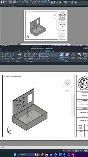 3D Box Panel Design with AutoCAD