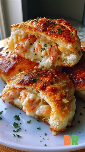 Buttery Lobster Cheese Bombs 🧈🦞🧀 😍🔥 Golden on the outside, gooey on the inside, and dangerously snackable, these little bombs are pure party magic. Fancy seafood vibes with zero stress and maximum wow. 😋 📝Ingredients : 1 can refrigerated biscuit dough, 8 count 1 cup cooked lobster meat, chopped 1 cup shredded mozzarella cheese 2 ounces cream cheese, softened 1 tablespoon fresh parsley, finely chopped, plus extra for garnish 1 clove garlic, minced 2 tablespoons melted butter 1/2 teaspoon O
