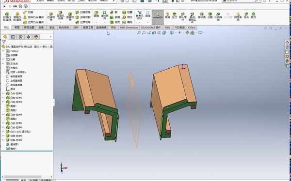 SolidWorks 多种方法镜像零部件 可随意断开或保持与源文件的连接