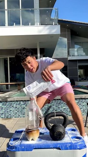 My Most Viral TikTok Video! Exploding Coke Bottle) #Shorts