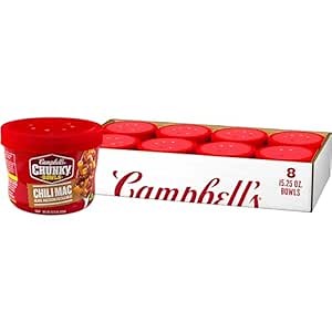Campbell's Chunky Soup, Chili Mac Soup, 15.25 oz Microwavable Bowl (Case of 8)