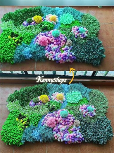 Handmade 3D Flower Field Rug | A Blooming Garden for Your Home