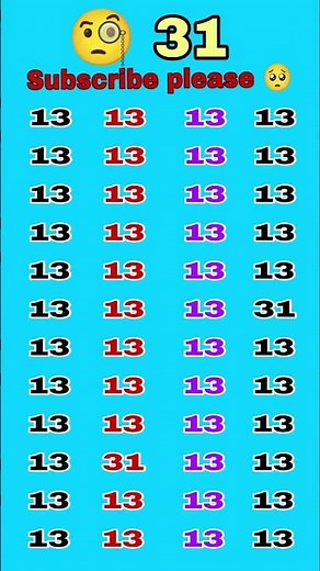 Find number 31#findnumber #find #youtube #youtubeshorts #shortvideos #viral #puzzle#sehar