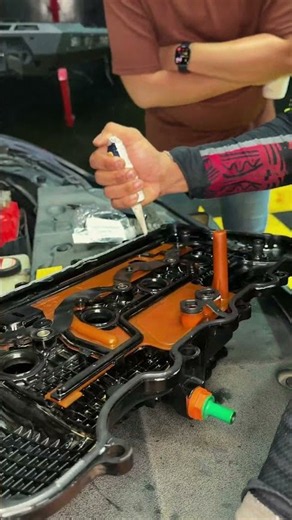 Complete Valve Cover Replacement Process | Car Engine Repair #Shorts