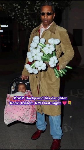 ASAP Rocky in NYC tonight convey his daughter baby Rocki such a loving and protective father