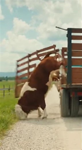 angry cow fight with a truck #cow #buffalows #story #rescue #farm