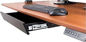 Stand Up Desk Store Add-On Office Sliding Under-Desk Drawer Storage Organizer for Standing Desks | Requires 14" of Front to Back Clearance Beneath Desks And Tables (Black)