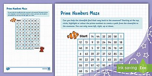 Prime Numbers Maze (Ages 9 - 10)