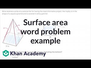 Surface area word problem example