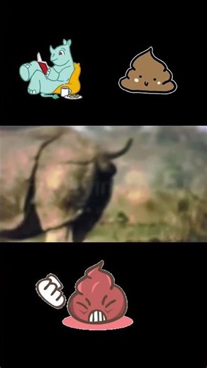 Hilarious poop animation featuring a relaxing rhino#funny #poop #animation #rhino