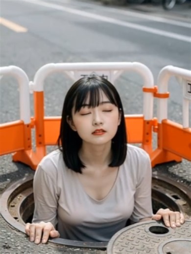 マンホールの中で静かに待つ女性 #ペロリン #美少女図鑑