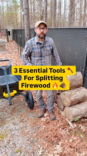 Josh Gardens on Instagram: "What tools do you use for splitting firewood? 🪵👇 Here are 3 must-have tools I swear by for splitting wood safely and efficiently 🔥💪 ☑️ A solid pair of gloves 🧤 These are your best friend for handling logs and keeping control of the axe ☑️ A proper splitting axe 🪓 Not a chopping axe. You want that wider angle designed to pop rounds apart with less effort and more control ☑️ A good dump cart 🚜 Huge shoutout to @gorillamadeproducts for this Super Duty dump cart. �